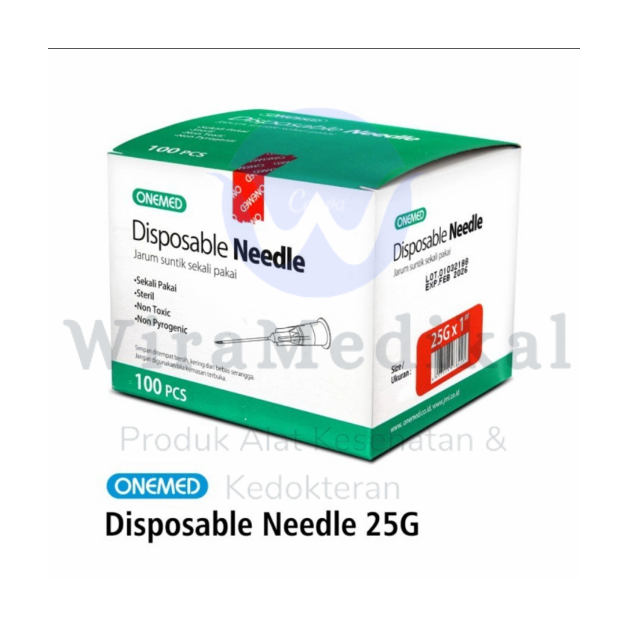 Disposable Needle OneMed 18G 21G 23G 24G 25G 26G 27G 30G Box