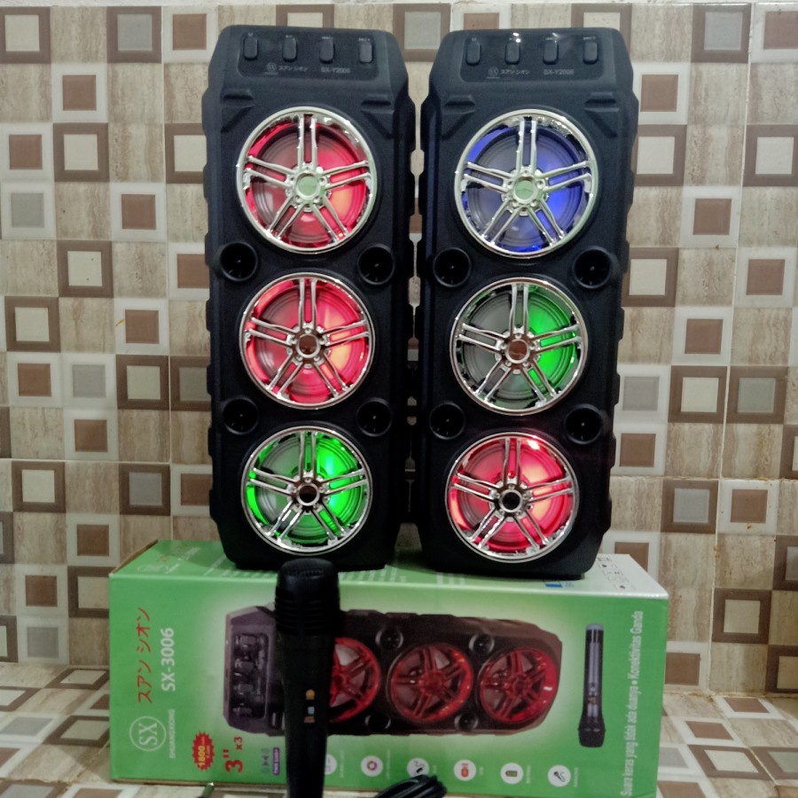 Speaker Terbaru SX 3006 speaker bluetooth karaoke 3 Tingkat termurah salon aktif - X bass//Salon Akt
