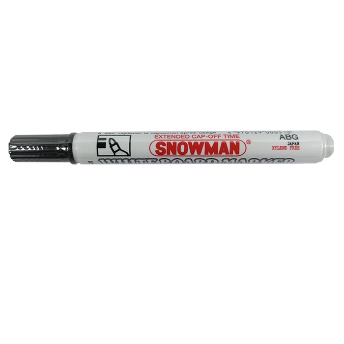 

Spidol Papan Tulis White Board Marker Snowman ABG12 Tidak Permanen Hitam