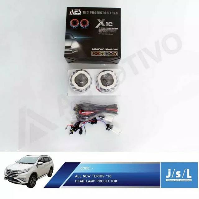 Lampu Depan HID Projektor All New Rush Terios Angel Eyes Warna Custom