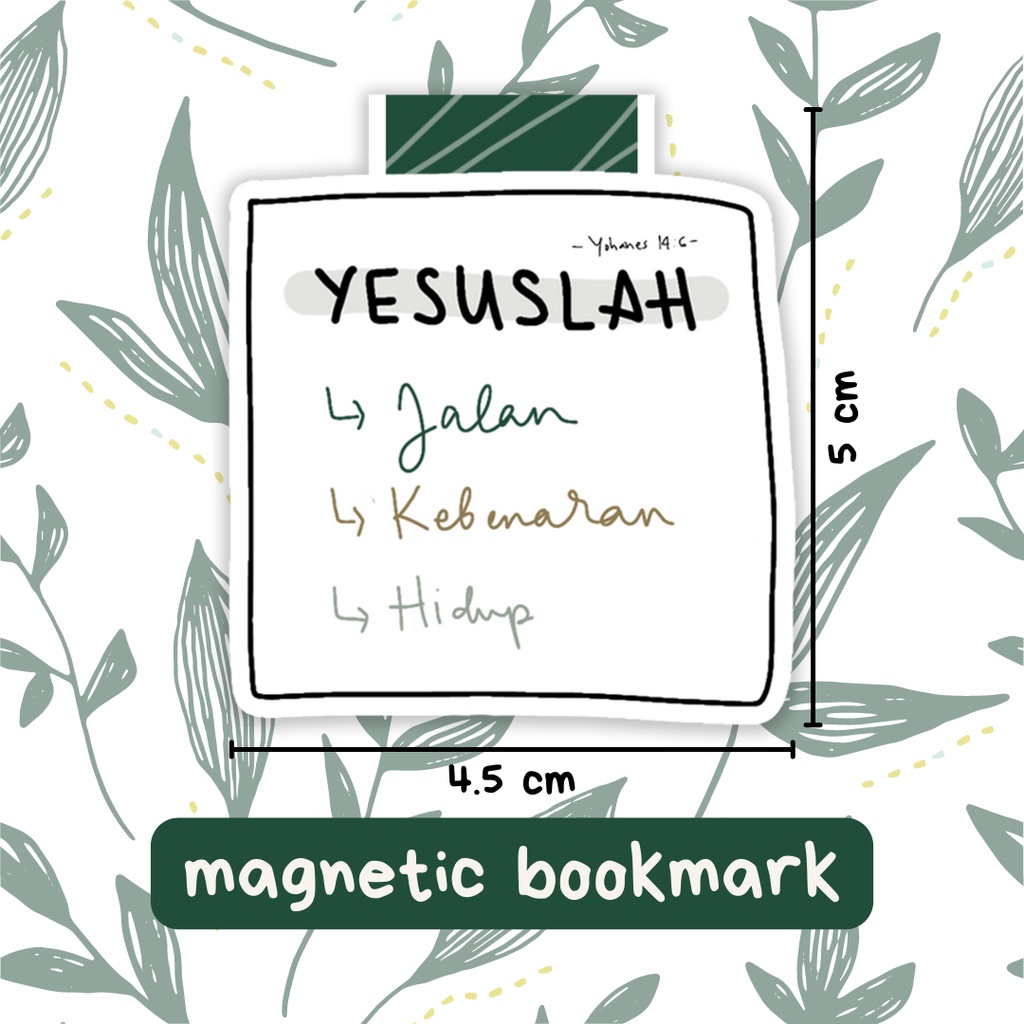 

Pembatas Buku Magnet - Yesus Jalan, Kebenaran, dan Hidup ♡ | Magnetic Bookmark Alkitab Buku Rohani