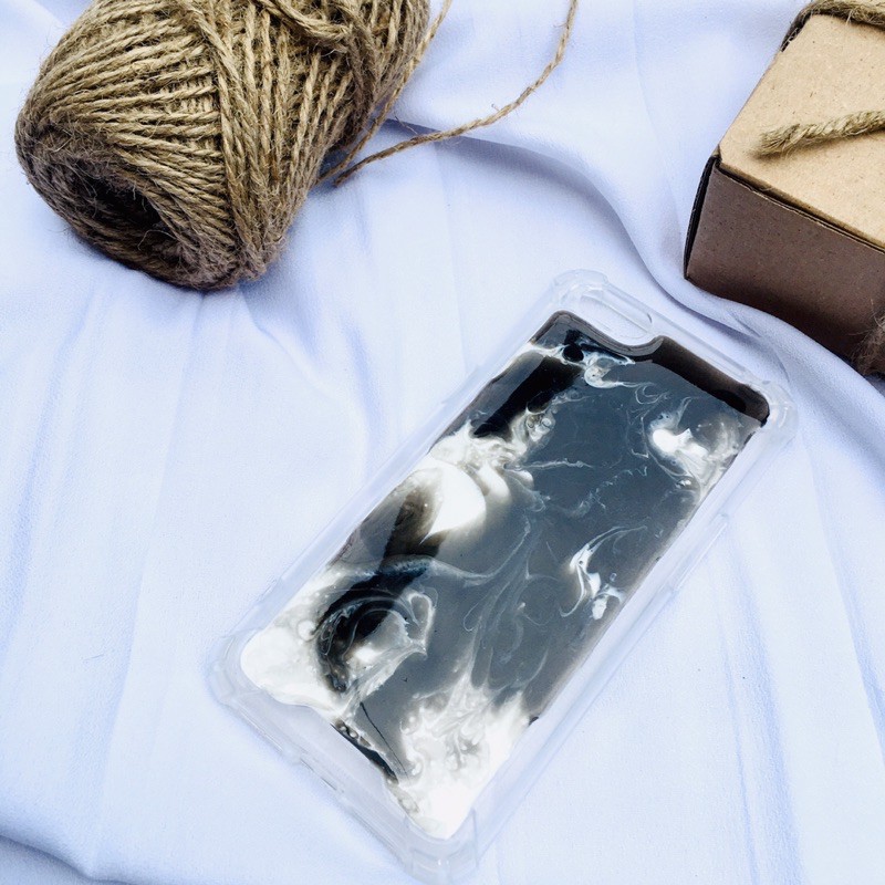 case resin custom (marble black-white)