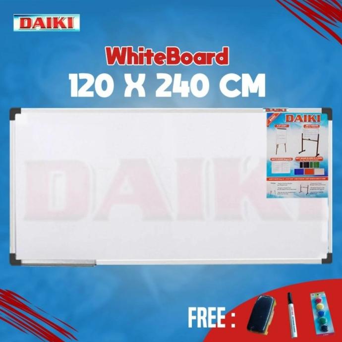 

Whiteboard DAIKI magnetic gantung uk 120x240 cm