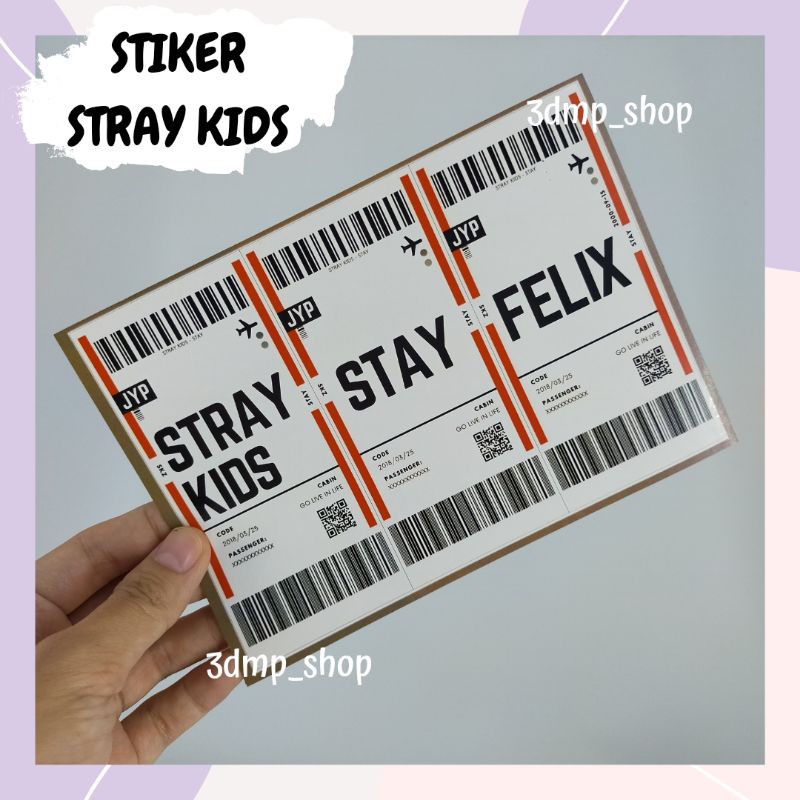 Stiker tiket barcode stray kids han jisung hyunjin felix bangchan changbin seungmin lee know jeongin