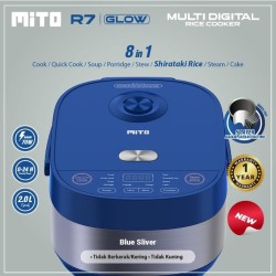 MITO NEW R7 GLOW 2L DIGITAL RICE COOKER LOW CARBO RENDAH GULA BLACK GOLD DAN SILVER BLUE  DESKRIPSI R7  Mito R7 Glow