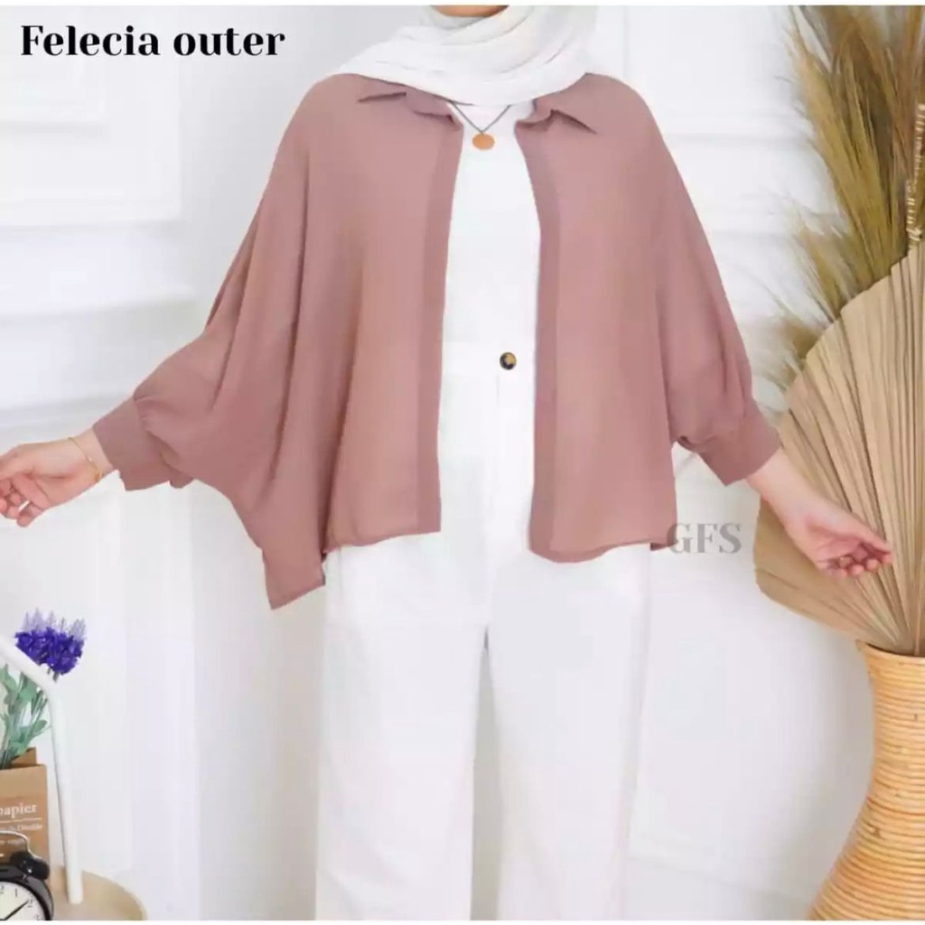 BISA COD Outer Basic Oversize  Cardigan wanita Model Kemeja  Jumbo