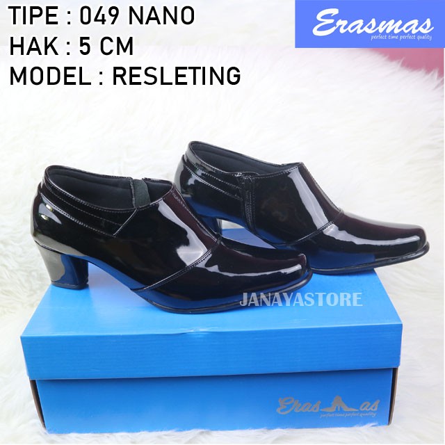 Sepatu PDL Sus 049 Erasmas Resleting ANGKLE BOOT Polwan Kowad DISHUB POL PP HAK 5cm