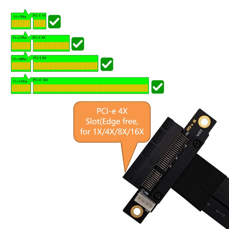 Kabel Ekstensi btsg PCI-E M2 Key-M PCI-Express Extension Cord Kabel Listrik 4pin