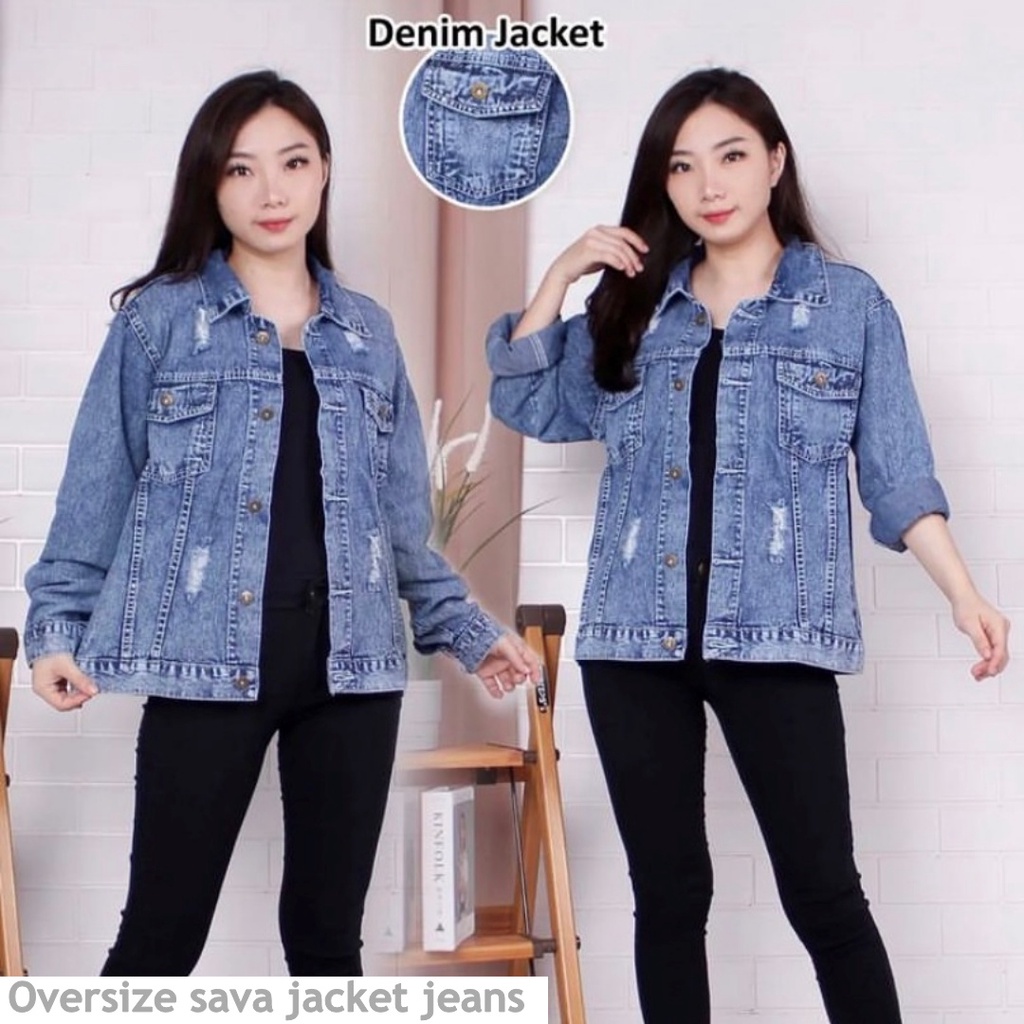 (ORIGINAL) Sava jacket jeans wanita by Genijeans