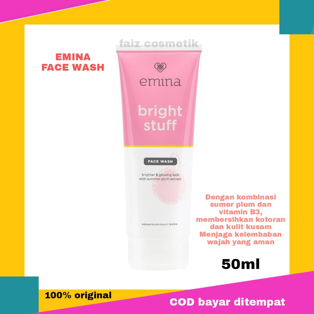 ORIGINAL Emina Bright Stuff Face Wash Sabun Wajah 50ML Sabun pembersih wajah