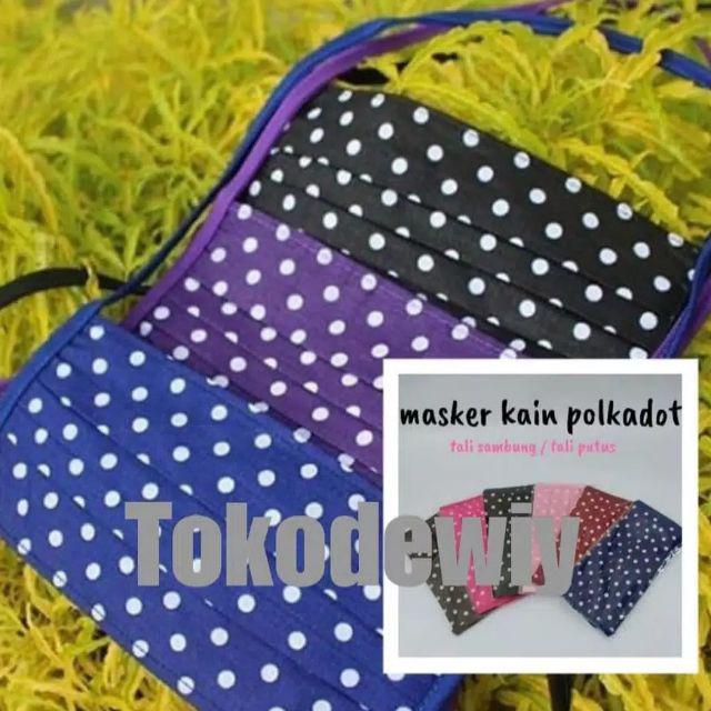  masker  kain  polkadot  bahan katun terbaik Shopee Indonesia