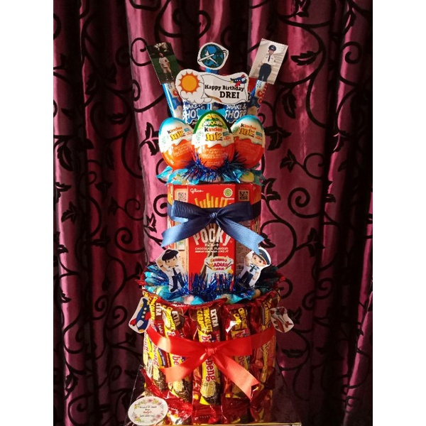 

SNACK TOWER KINDERJOY / SNACK TOWER / BISA REQUEST / ULANG TAHUN / HADIAH