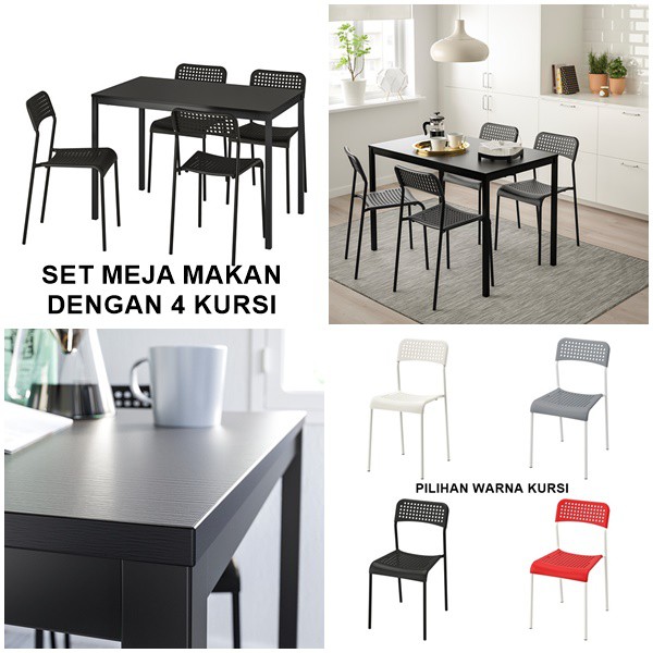 TARENDO/ADDE Set meja makan dengan 4 kursi
