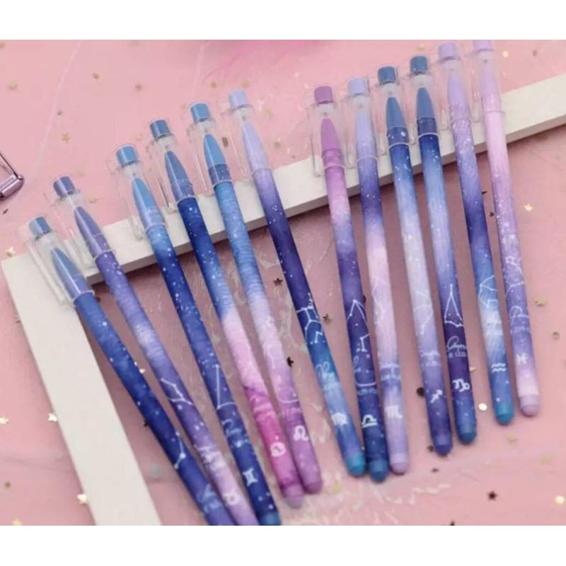 

Pulpen Zodiak Lucu 0,5 mm Cute Zodiac Constellation Galaxy Pen