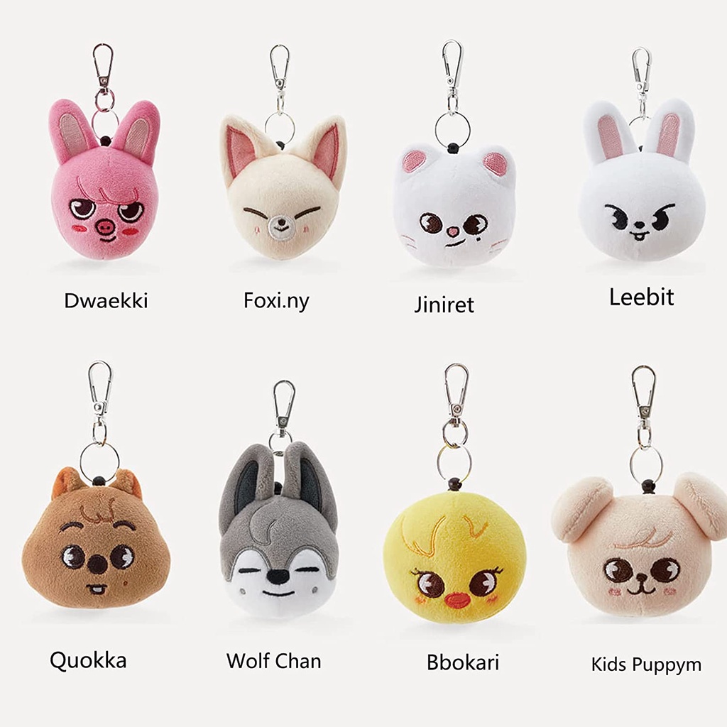 Gantungan Kunci Boneka Kpop Skzoo Stray Kids Leeknow Hyunjin Bbokari Jiniret Bahan Plush Ukuran 15cm