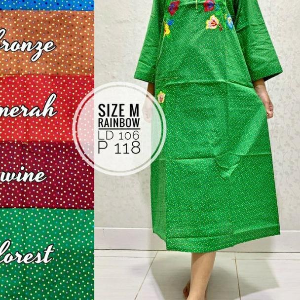 ❅ Daster Bordir Size M Lengan Panjang Katun Lokal Busui Bumil ✹