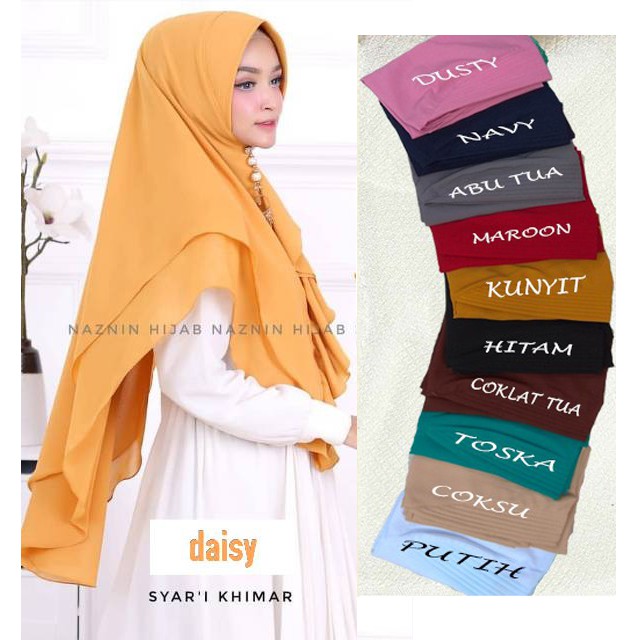 MELISA KHIMAR GROSIR DEPAN SYARI HIJAB DIAMOND MODEL DAISY DUA LAYER REMPEL