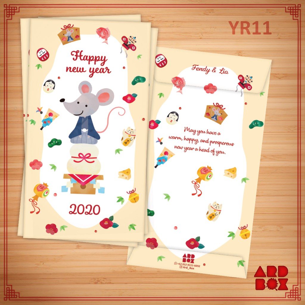 Angpao Imlek Chinese New Year Terbaru Desain Cute Rat Tikus Lucu