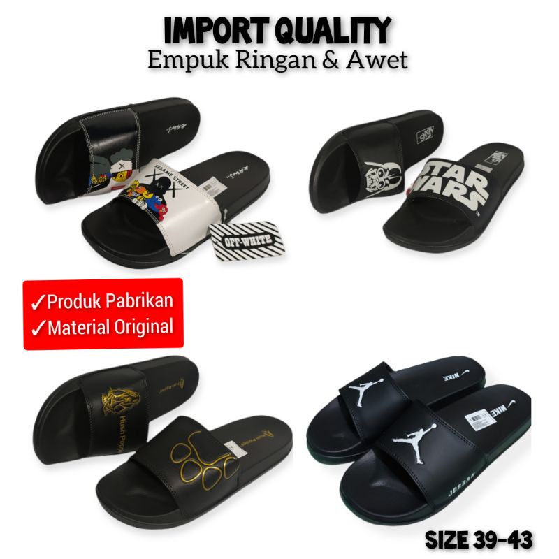 Obral Sandal Slop Pria Grade Original/Sandal Slop Distro/Sandal Slop Karet/Sandal Slop Empuk