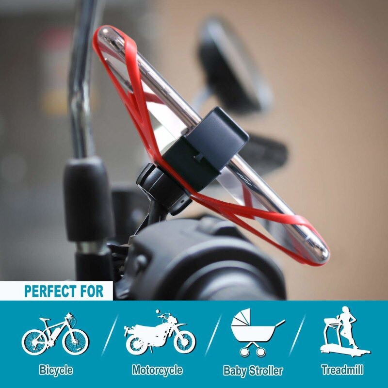 Bike Sepeda Phone Holder HP Karet 360 Clamp HandleBar Stang Anti-Shake