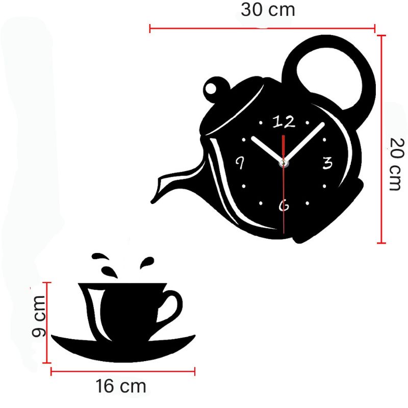 TERMURAH Jam dinding teko kopi Jam Dinding DIY Giant Wall 30cm Model Coffee Bell, jam dinding unik, jam dinding lucu, jam dinding classic, jam dinding motif, jam dinding impor, jam dinding diy