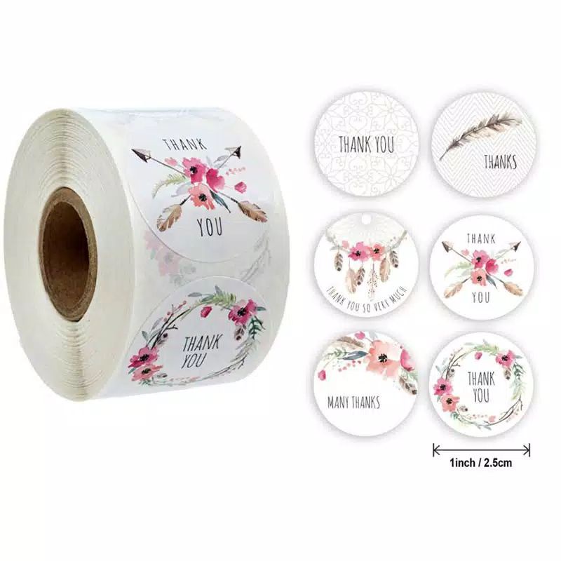 

[1pcs]Stiker Thankyou Bulat 1inch Murah Sticker Segel Packing Label Kemasan Aesthetic Terimakasih