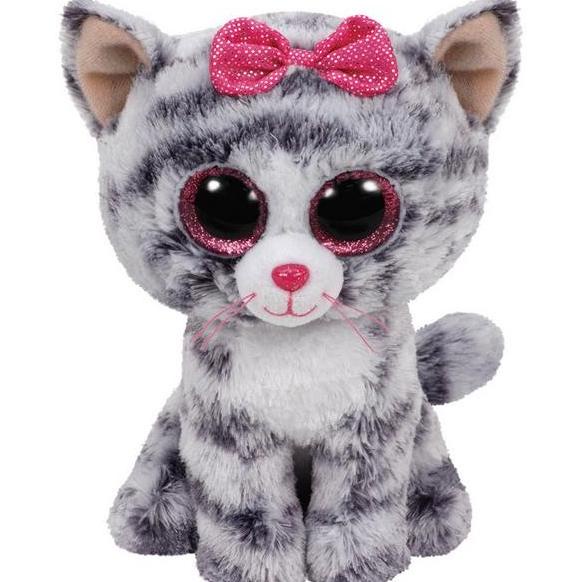 Kids&Beyond Boneka Anak - Ty Beanie Boos Kiki Grey Cat -M Terbaru