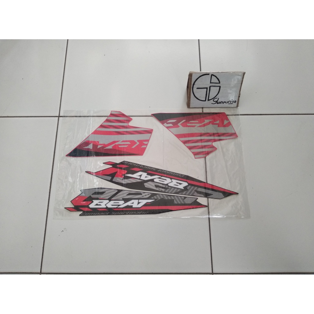 Striping Sticker Lis Honda Beat ESP 2021 2022 Hitam Merah Original