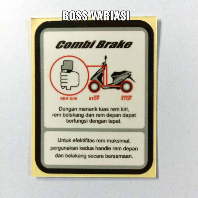 Stiker Combi Brake Vario 125 Vario 150 Scoopy Honda Matic