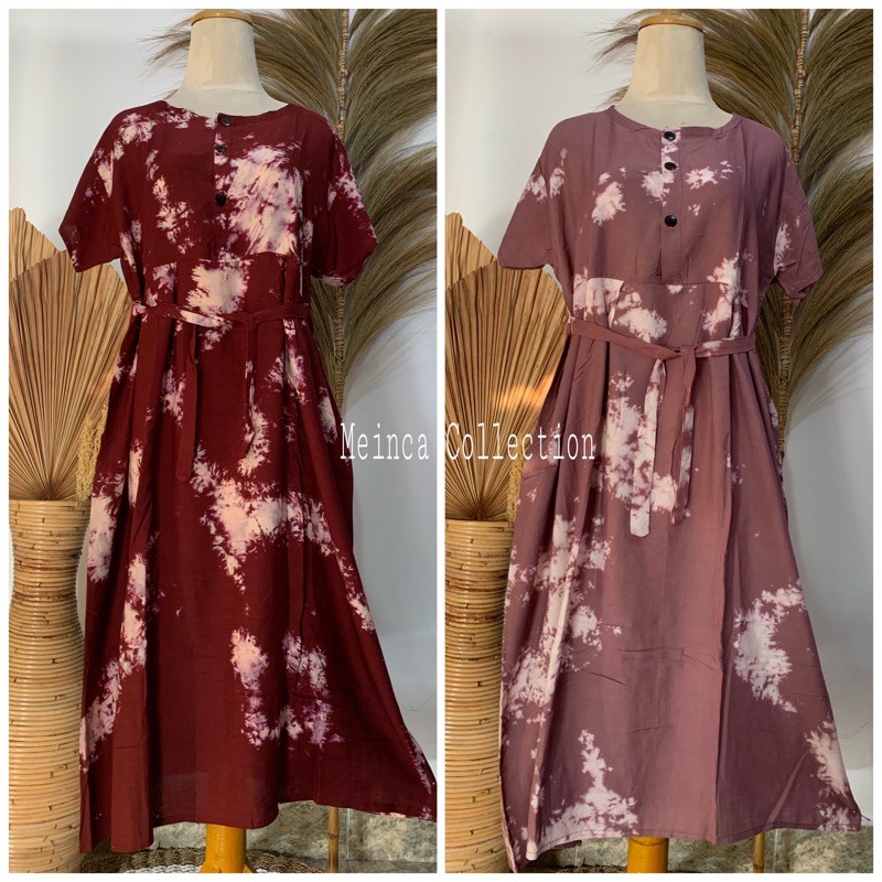 SABINA DRESS MOTIF TIE DYE (BUSUI FRIENDLY)