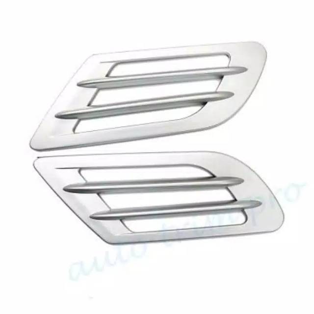 2Pcs Sepasang Air Flow Mobil Samping Chrome Silver Car Air Flow Ventilasi Udara Variasi Car Side