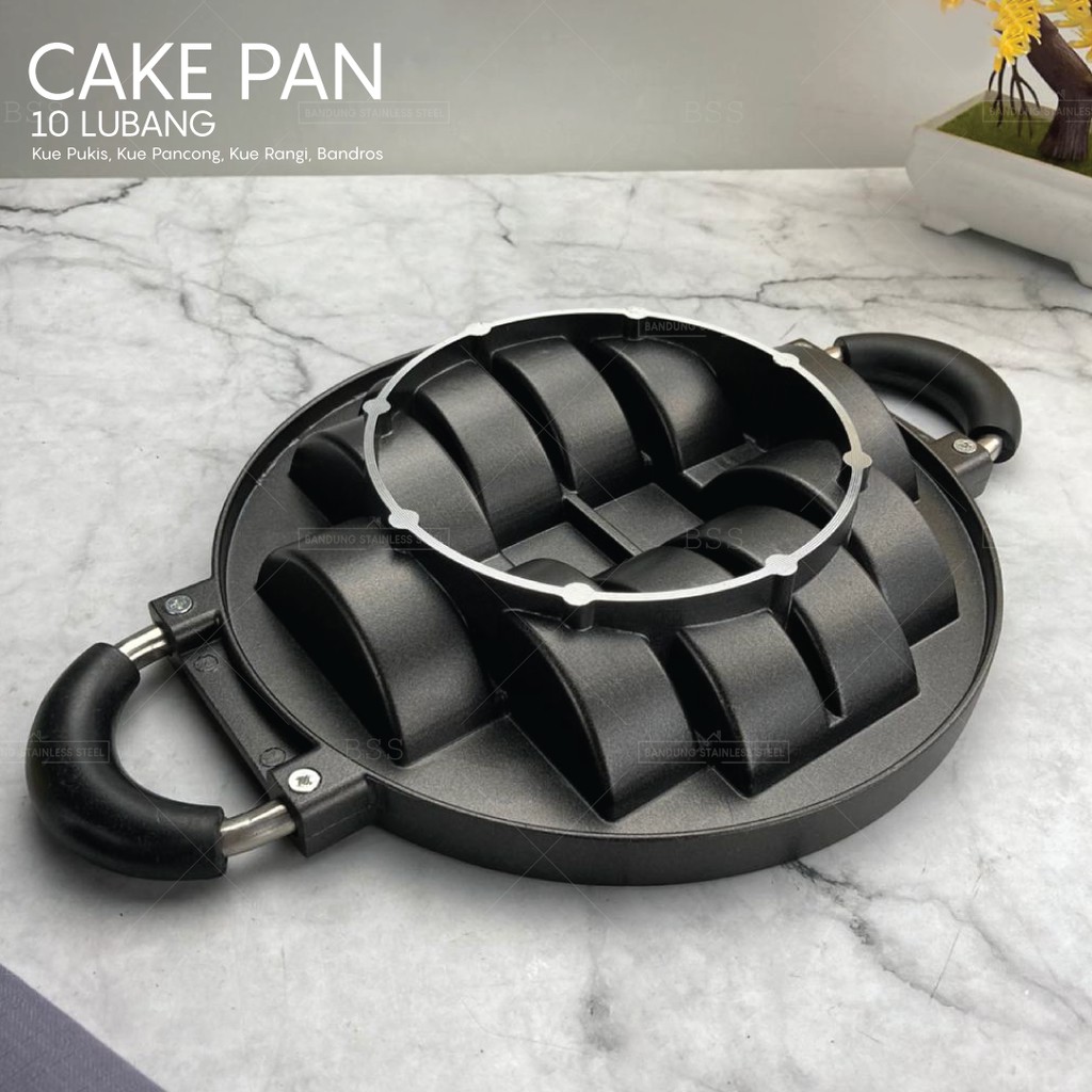 Cetakan Kue Cake Pan 10 Lubang Anti Lengket Pukis Rangi Pancong Bandros Setengah Lingkaran Bulan