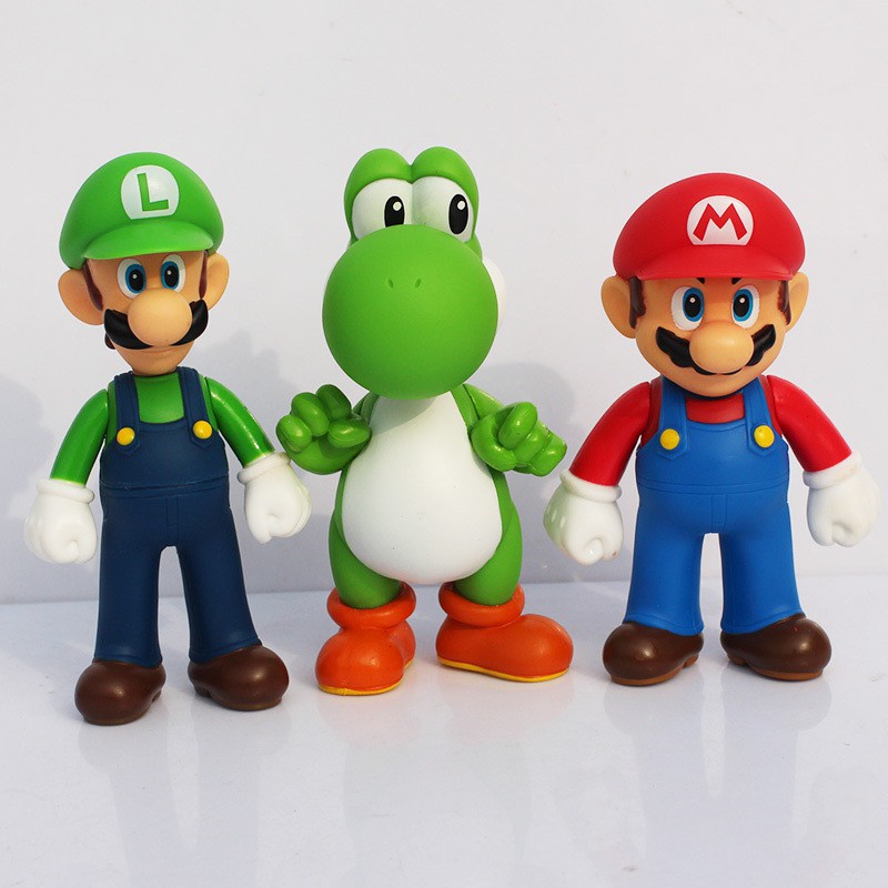 Mainan Boneka Action Figure Super Mario Bros Bahan PVC Ukuran 12CM