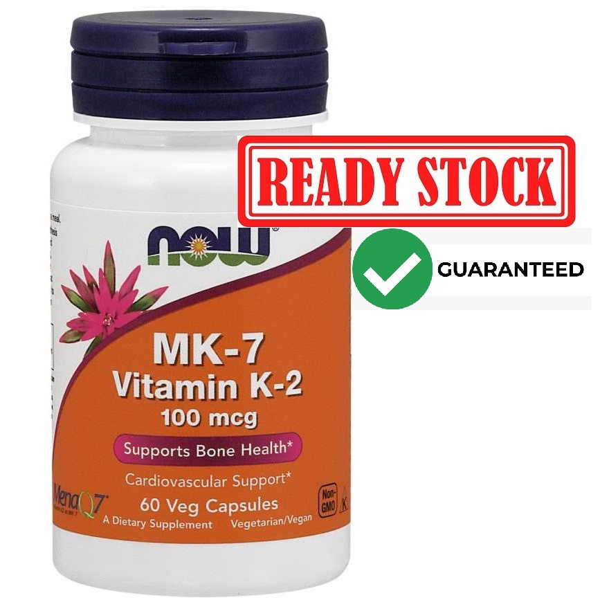 NOW FOODS MK-7 Vitamin k-2 100mcg 60 veg caps mk7 mk 7 k2 k 2