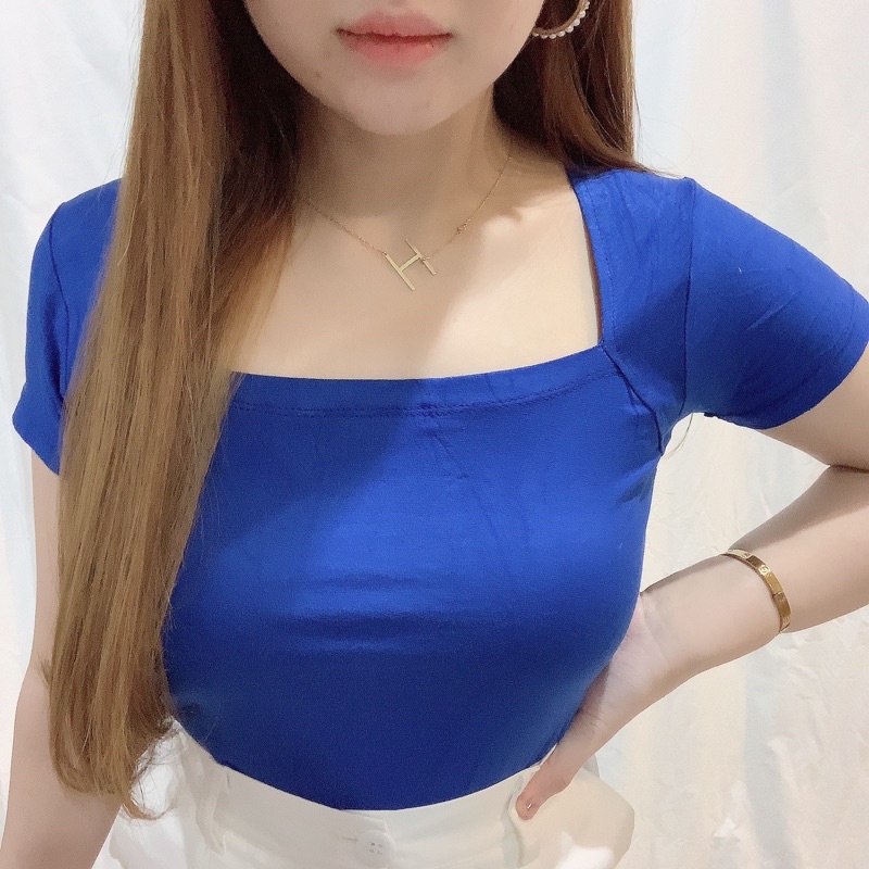 SquareNeck Top | Blouse Kaos Polos Atasan Wanita Spandex Rayon | Maimon Grosir