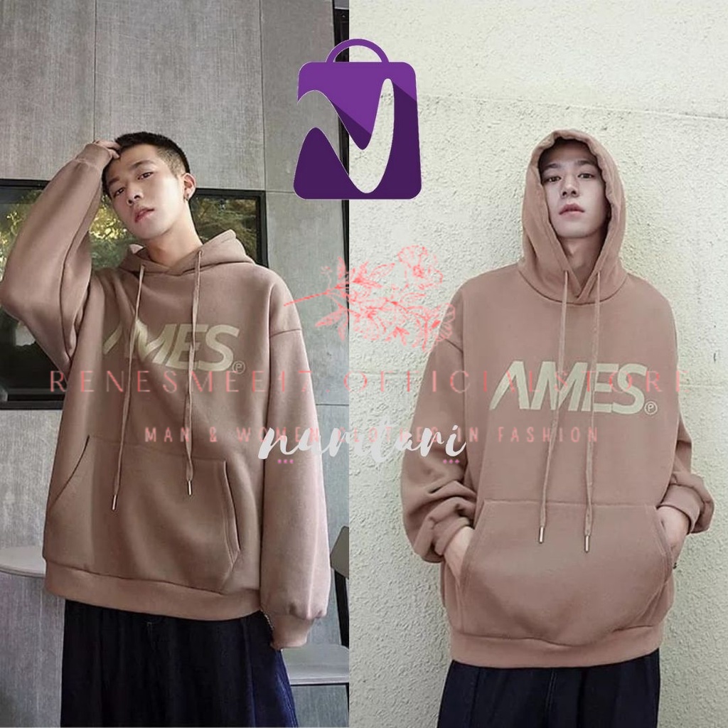RENESMEE17.OFFICIALSTORE_ AMES HOODIE SWEATER UNISEX BAHAN FLEECE