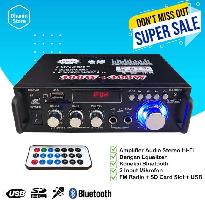 power amplifier ampli mini bluetooth karaoke stereo hifi 12v 600 watt wau1