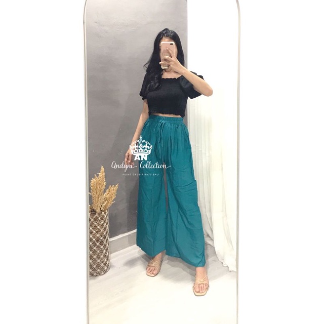 celana kulot polos full karet-5