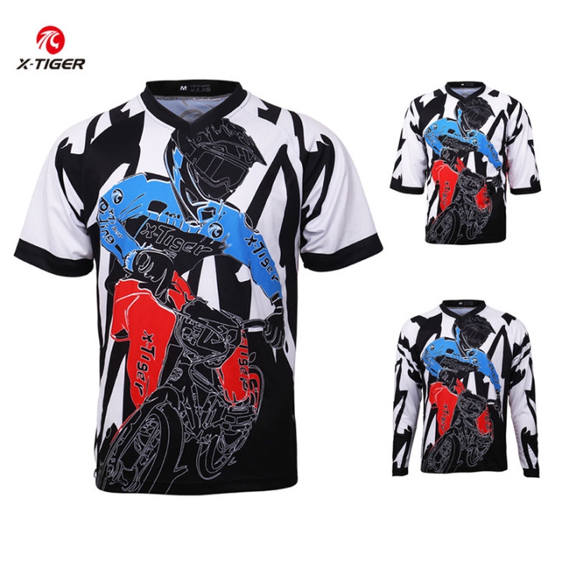 

X-tiger 100% polyester kaus bersepeda, Pakaian mtb, Bernapas t-shirt, Kaus Downhill motorcross pakaian balap olahraga
