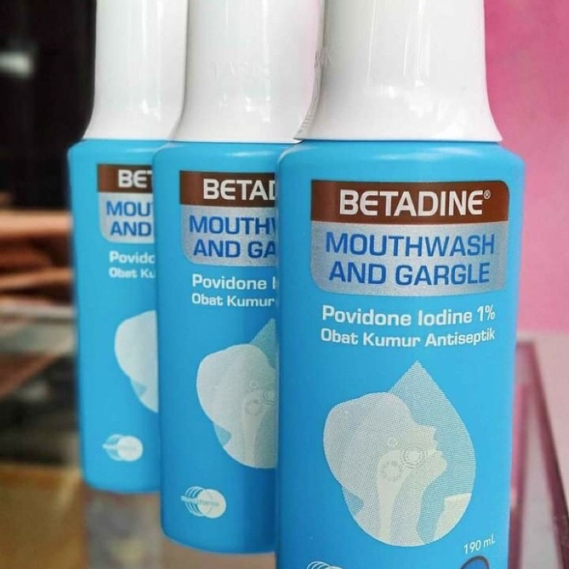 Betadine Kumur Mouthwash &amp; Gargle 190ml 190 ml Antiseptik Antiseptic Obat Sariawan Murah Penghilang Bau Mulut dan Bakteri Obat Kumur