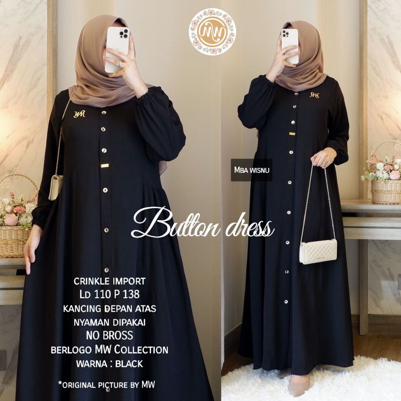BUTTON DRESS CRINKLE IMPORT BY MW
