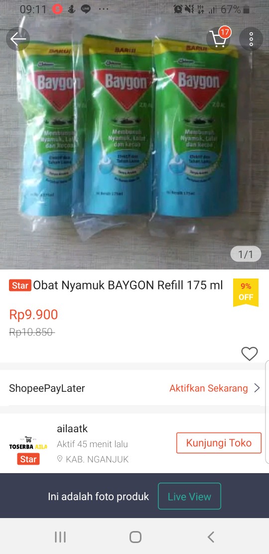 Obat Nyamuk Baygon Refill 175 Ml