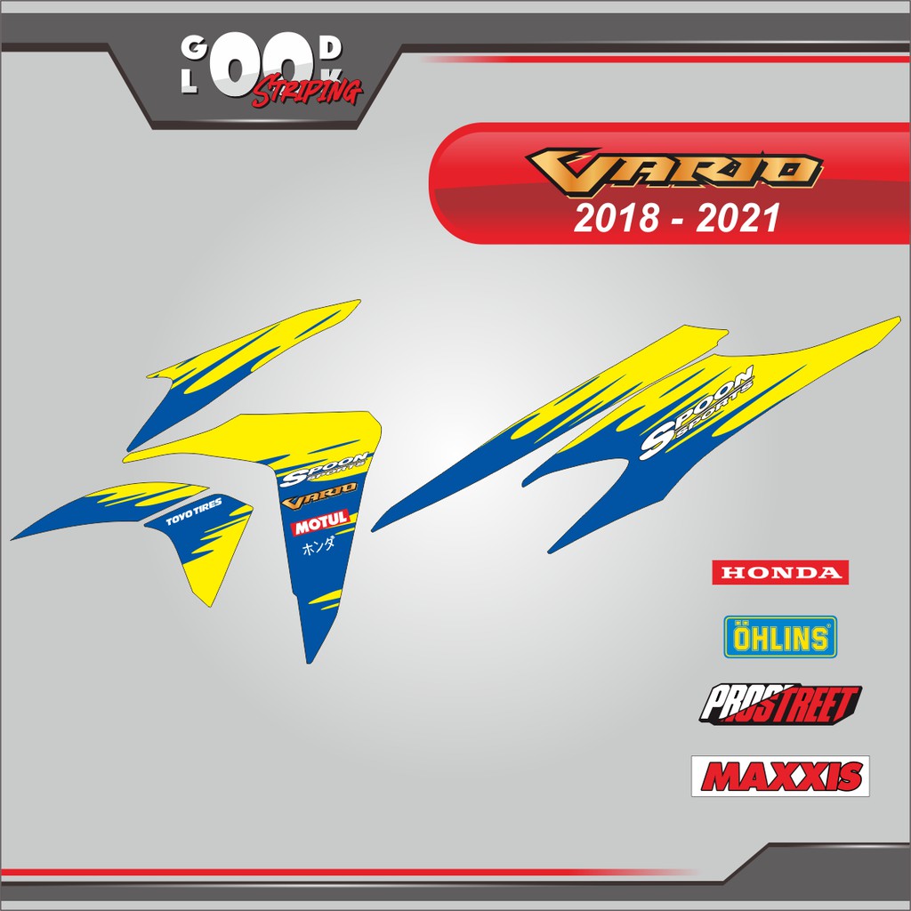 STRIPING STIKER LIS VARIO 125 150 2018 -  2019 - 2020 - 2021 SPOON SPORT