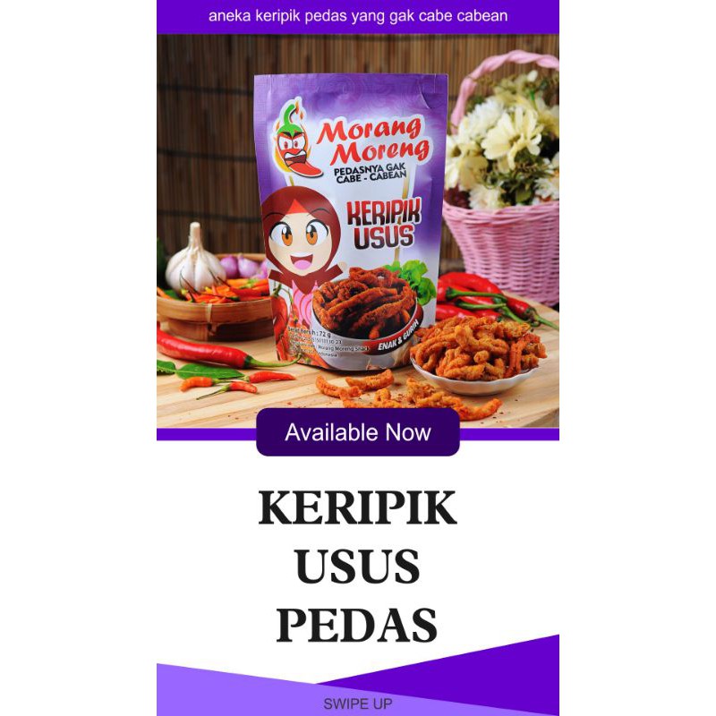 

keripik usus varian pedas morang moreng