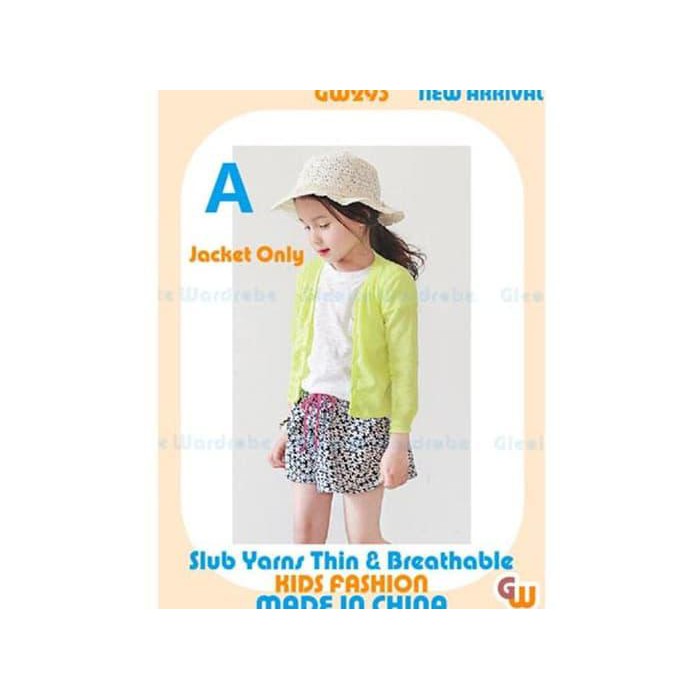 Cardigan Anak Perempuan 6 - 11 Tahun . Ag1241 Kualitas Terbaik