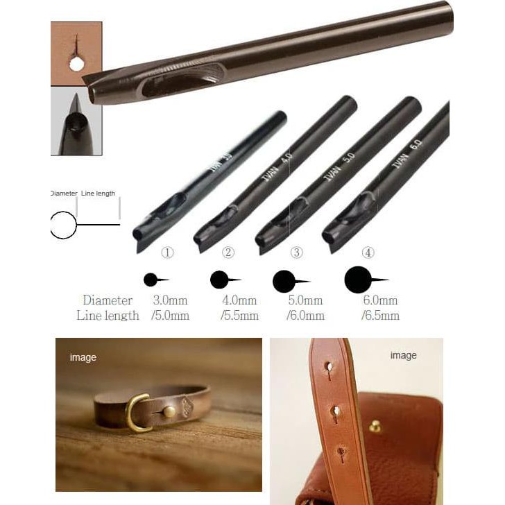 

ID 10340 Leather punch:Button hole punch with slit/ 3mm/ leather tools