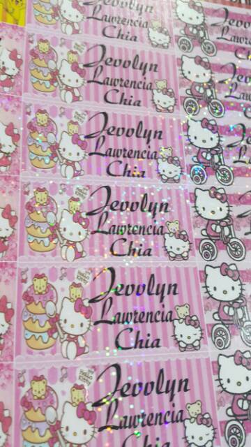 

Stiker waterproof hologram hellokitty