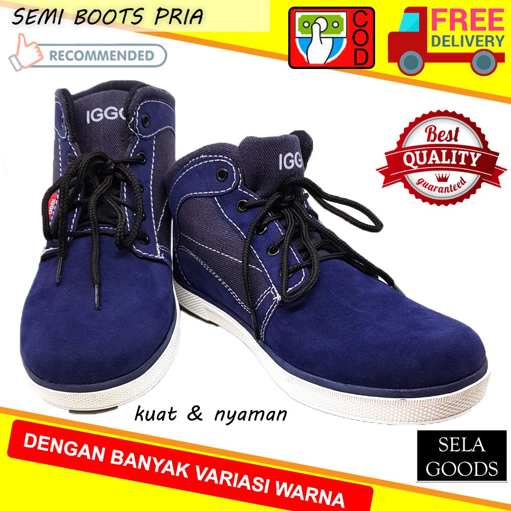 IGGO SEPATU BOOTS PRIA / BOOTS PRIA FASHION BIRU