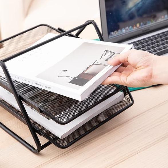 

♣ Deli E9183 File Tray/Tray Dokumen-2-tier Mesh File Tray ☼