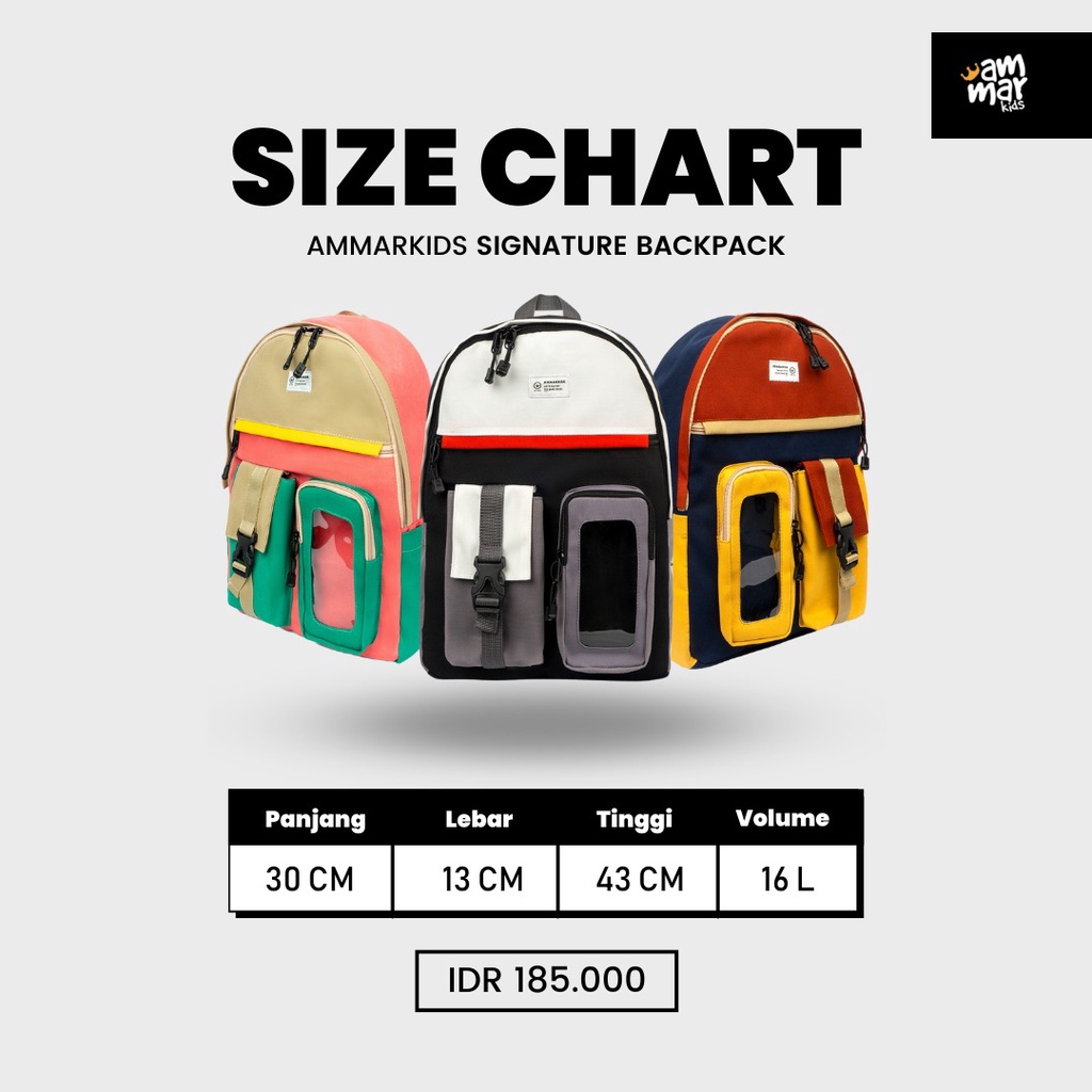 Ammar Kids Tas Anak Sekolah Ransel Ammarkids Signature Backpack Tas Laptop